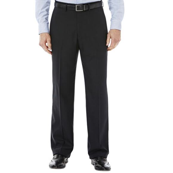 Haggar Expandomatic Stretch Black Dress Pant Flat Front Men’s 48x30 - Picture 1 of 7